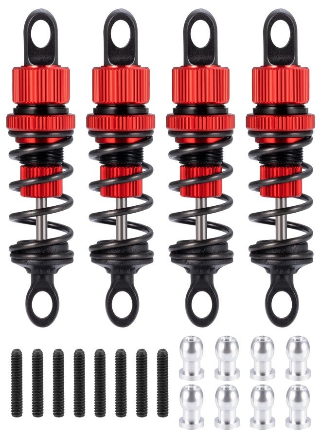 MORFUM Aluminum RC Front & Rear Oil Filled Shock Absorber 50mm/52mm Adjustable Damper Set Compatible with Tamiya M03 M04 M05 M06 1:10 On Road Car Upgrades Replace Parts (Red, 52mm) - Image 3